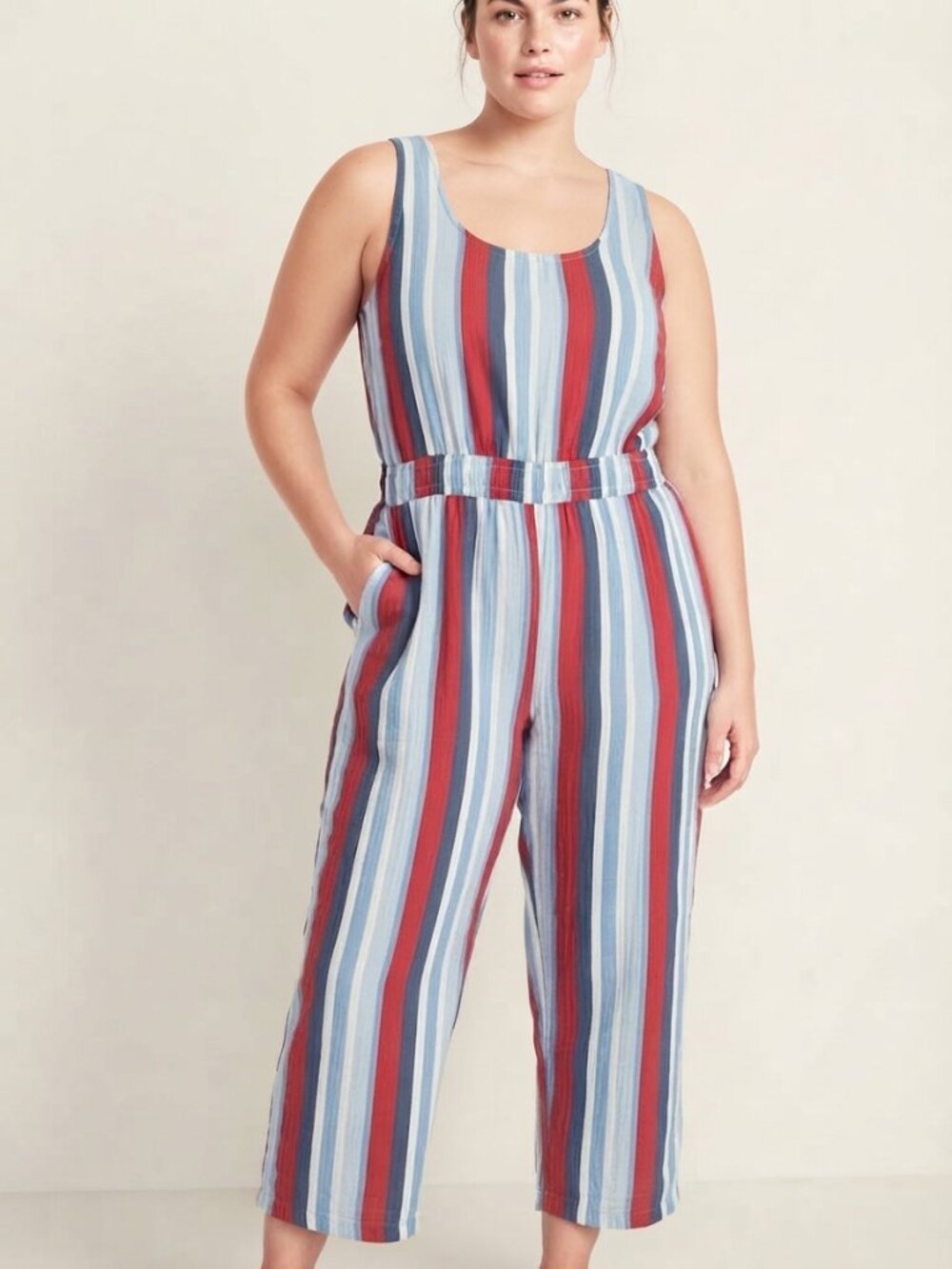 SERRA 100 % Cotton XL Striped One-Piece Jumpsuit